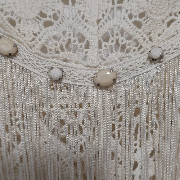 Sheer Ivory Crochet Tunic - Picture 2 of 5